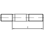 Stiftschraube / Stehbolzen M8 x 1,25 x 40mm DIN939 5.8 - Turboloch