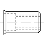 Blindniet - Mutter (A 4) rund, offen, kleiner Senkkopf 90°