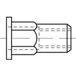 Sechskant- Blindniet- Mutter (Stahl verz.) rund, offen mit Flachkopf