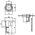 Nietmutter, Einnietmutter, Flachkopf, Teilsechskantschaft geschlossen.