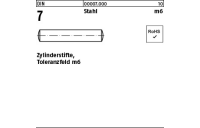 1000 Stück, DIN 7 Stahl m6 Zylinderstifte, Toleranzfeld m6 - Abmessung: 1 m6 x 3