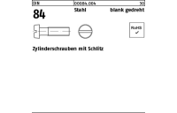 100 Stück, DIN 84 Stahl blank gedreht Zylinderschrauben mit Schlitz - Abmessung: M 1 x 8