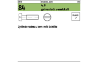 2000 Stück, DIN 84 4.8 galvanisch vernickelt Zylinderschrauben mit Schlitz - Abmessung: M 4 x 10