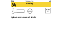 200 Stück, DIN 84 Messing Zylinderschrauben mit Schlitz - Abmessung: M 4 x 50