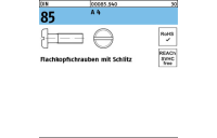 1000 Stück, DIN 85 A 4 Flachkopfschrauben mit Schlitz - Abmessung: M 2 x 3