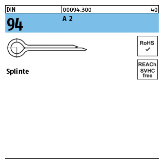 1000 Stück, DIN 94 A 2 Splinte - Abmessung: 1,6 x 10