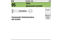 500 Stück, DIN 95 Stahl galvanisch verzinkt Linsensenk-Holzschrauben mit Schlitz - Abmessung: 2 x 10