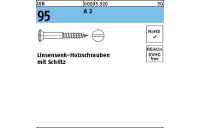 200 Stück, DIN 95 A 2 Linsensenk-Holzschrauben mit Schlitz - Abmessung: 2,5 x 10