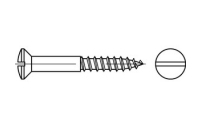 200 Stück, DIN 95 Messing Linsensenk-Holzschrauben mit Schlitz - Abmessung: 4 x 45