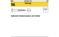 500 Stück, DIN 96 Messing Halbrund-Holzschrauben mit Schlitz - Abmessung: 1,6 x 8