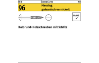 500 Stück, DIN 96 Messing galvanisch vernickelt Halbrund-Holzschrauben mit Schlitz - Abmessung: 2 x 10