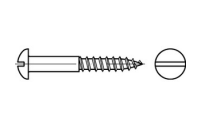 200 Stück, DIN 96 Messing Halbrund-Holzschrauben mit Schlitz - Abmessung: 4 x 45