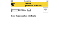 200 Stück, DIN 97 Messing galvanisch vernickelt Senk-Holzschrauben mit Schlitz - Abmessung: 2,5 x 12