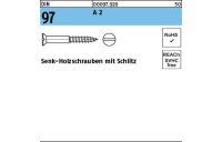 200 Stück, DIN 97 A 2 Senk-Holzschrauben mit Schlitz - Abmessung: 2,5 x 12