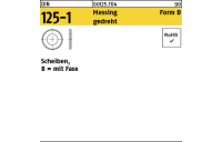 100 Stück, DIN 125-1 Messing Form B gedreht Scheiben, mit Fase - Abmessung: 2,7 x 6 x0,5