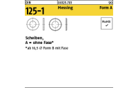 1000 Stück, DIN 125-1 Messing Form A Scheiben - Abmessung: 4,3 x 9 x0,8