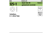 1000 Stück, DIN 125-1 Stahl 140 HV Form A galvanisch verzinkt Scheiben, ohne Fase - Abmessung: 5,3 x10 x1