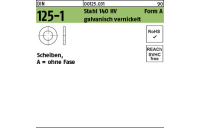 1000 Stück, DIN 125-1 Stahl 140 HV Form A galvanisch vernickelt Scheiben, ohne Fase - Abmessung: 8,4 x16 x1,6