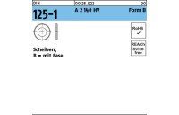 500 Stück, DIN 125-1 A 2 140 HV Form B Scheiben, mit Fase - Abmessung: 8,4 x16 x1,6