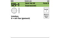 500 Stück, DIN 125-1 Stahl 140 HV Form B feuerverzinkt Scheiben, mit Fase (gestanzt) - Abmessung: 13 x24 x2,5