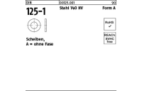 100 Stück, DIN 125-1 Stahl 140 HV Form A Scheiben, ohne Fase - Abmessung: 19 x34 x3