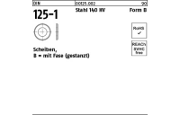 250 Stück, DIN 125-1 Stahl 140 HV Form B Scheiben, mit Fase (gestanzt) - Abmessung: 19 x 34 x3