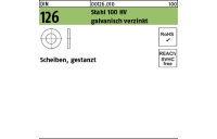 100 Stück, DIN 126 Stahl 100 HV galvanisch verzinkt Scheiben, gestanzt - Abmessung: 15,5 x 28 x2,5