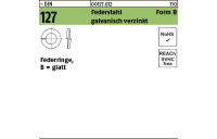 100 Stück, ~DIN 127 Federstahl Form B galvanisch verzinkt Federringe, glatt - Abmessung: B 2