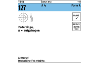 1000 Stück, ~DIN 127 A 4 Form A Federringe, aufgebogen - Abmessung: A 3