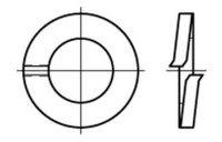 1000 Stück, ~DIN 127 A 4 Form A Federringe, aufgebogen - Abmessung: A 3