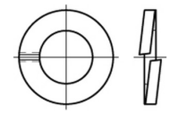 100 Stück, ~DIN 127 A 4 Form B Federringe, glatt - Abmessung: B 3