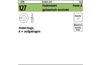 100 Stück, ~DIN 127 Federstahl Form A galvanisch verzinkt Federringe, aufgebogen - Abmessung: A 3,5