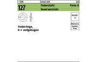 100 Stück, ~DIN 127 Federstahl Form A feuerverzinkt Federringe, aufgebogen - Abmessung: A 6