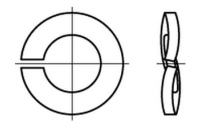 100 Stück, ~DIN 128 Federstahl Form B mechanisch verzinkt Federringe, gewellt - Abmessung: B 4