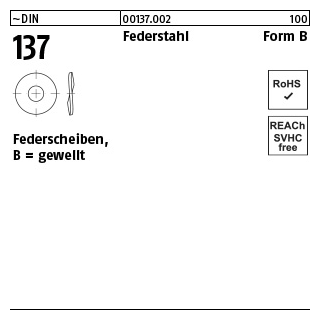 1000 Stück, ~DIN 137 Federstahl Form B Federscheiben, gewellt - Abmessung: B 3