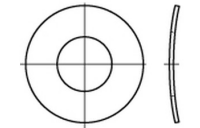 1000 Stück, ~DIN 137 1.4310 Form A Federscheiben, gewölbt - Abmessung: A 3,5