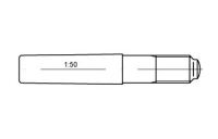 DIN 258 Stahl Kegelstifte mit Gewindezapfen und konstanten Kegellängen - Abmessung: 16 x 140, Inhalt: 10 Stück