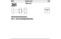 25 Stück, DIN 261 Mu 4.6 Hammerschrauben, mit Sechskantmutter - Abmessung: M 10 x 40