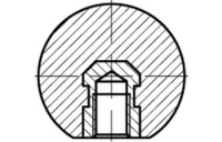 10 Stück, DIN 319 Kunststoff Form E-St schwarz Kugelköpfe, E = mit Gewindebuchse Stahl verzinkt - Abmessung: 50 M 12