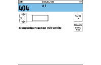 100 Stück, DIN 404 A 1 Kreuzlochschrauben mit Schlitz - Abmessung: M 3 x 6