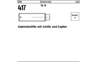 100 Stück, DIN 417 14 H Gewindestifte mit Schlitz und Zapfen - Abmessung: M 3 x 5