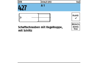 100 Stück, DIN 427 A 1 Schaftschrauben mit Kegelkuppe und Schlitz - Abmessung: M 3 x 8