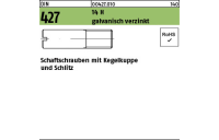 100 Stück, DIN 427 14 H galvanisch verzinkt Schaftschrauben mit Kegelkuppe und Schlitz - Abmessung: M 3 x 10