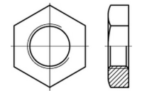 50 Stück, DIN 431 14 H Form B Rohrmuttern mit zölligem Rohrgewinde G, mit einseit. Gewindeansenkung - Abmessung: BG 1/8 SW19