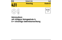 50 Stück, DIN 431 Messing Form B Rohrmuttern mit zölligem Rohrgewinde G, einseitige Gewindeansenkung - Abmessung: BG 3/8