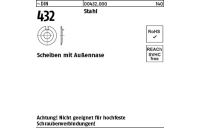 100 Stück, ~DIN 432 Stahl Scheiben mit Außennase - Abmessung: 6,4