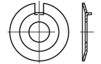 100 Stück, ~DIN 432 Stahl Scheiben mit Außennase - Abmessung: 6,4