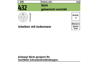 50 Stück, ~DIN 432 Stahl galvanisch verzinkt Scheiben mit Außennase - Abmessung: 13