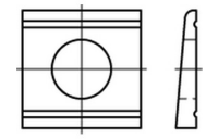 50 Stück, DIN 434 A 2 Scheiben, vierkant, keilförmig 8 %, für U-Träger - Abmessung: 11