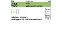 100 Stück, DIN 436 Stahl galvanisch verzinkt Scheiben, vierkant, vorwiegend für Holzkonstruktionen - Abmessung: 11 x 30 x 3